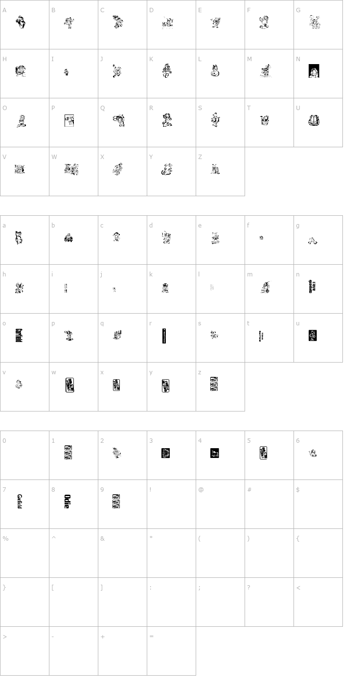 Character Map MellowFonts2 Font