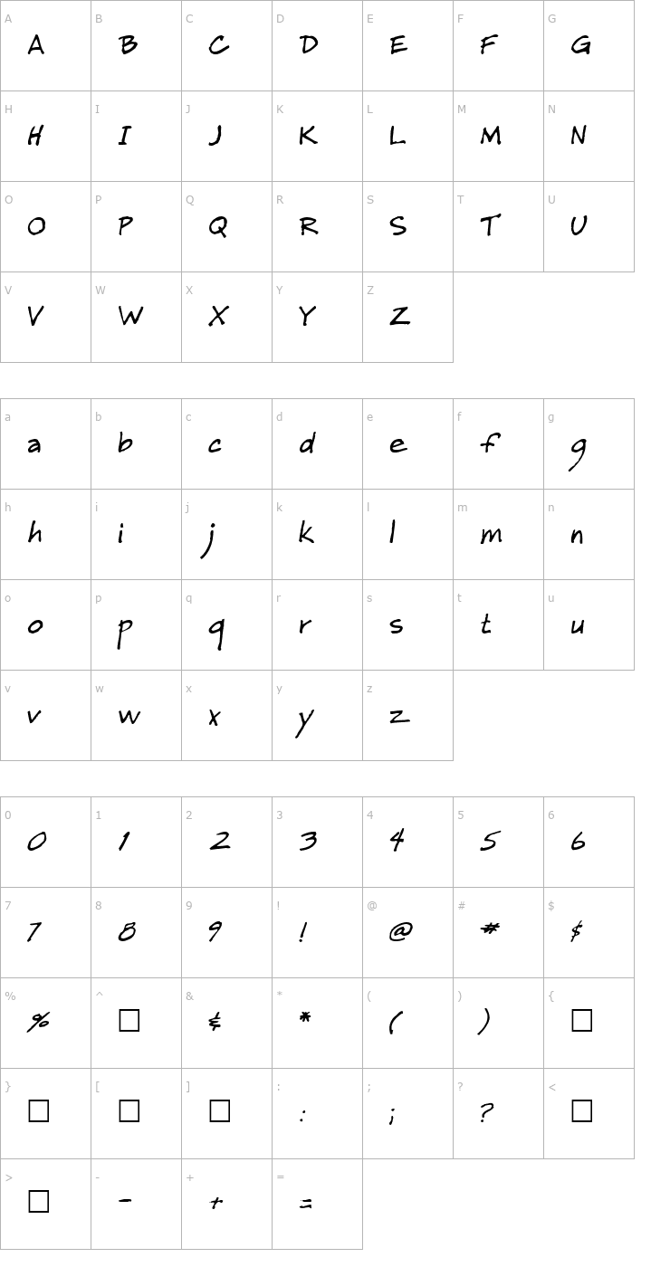 Character Map Melmo Regular Font