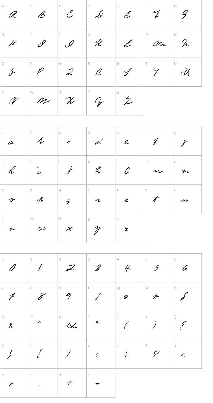 Character Map Melville Moby Font