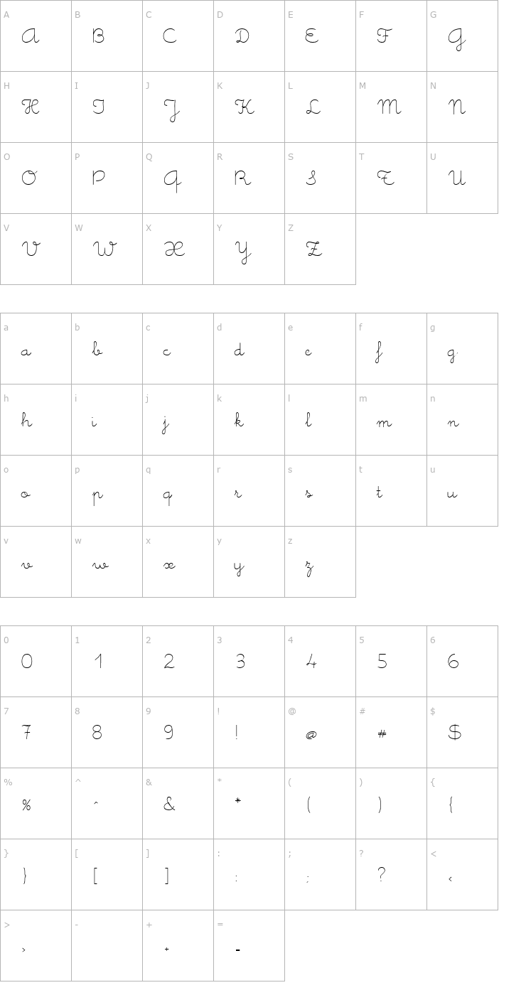 Character Map MeMima Font