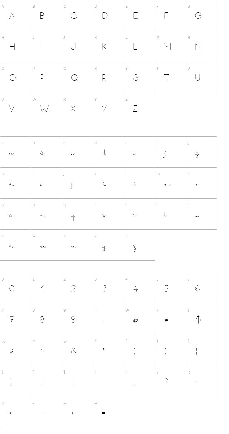 Character Map MemimasAltRegular Font