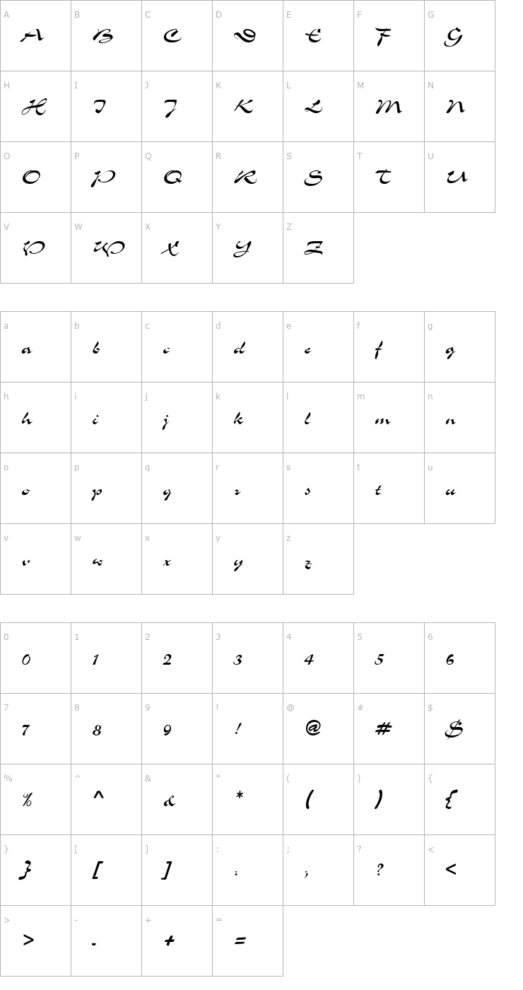 Character Map Memo Script SSi Font