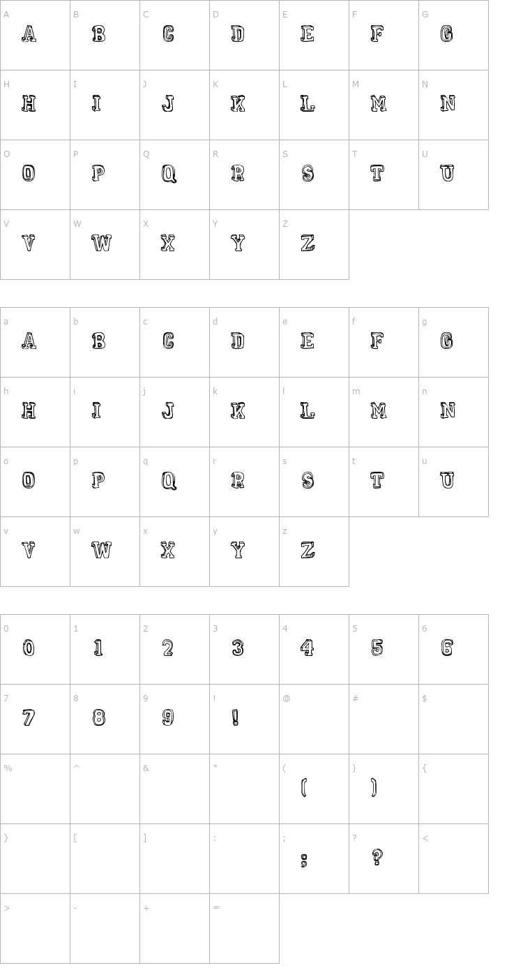Character Map Mental Freak Font