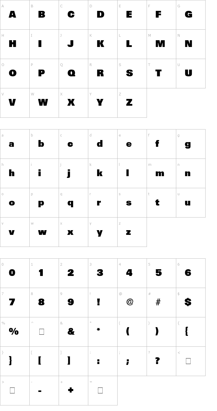 Character Map Mercat Display SSi Font