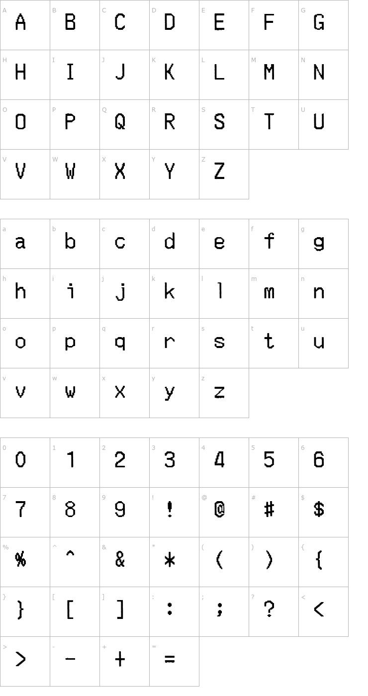 Character Map Merchant Copy Doublesize Font