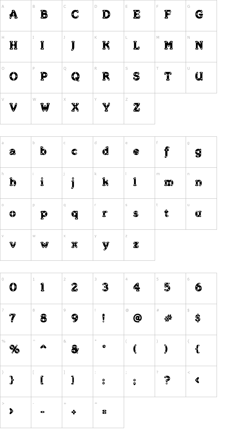Character Map Merkin Skroo Font