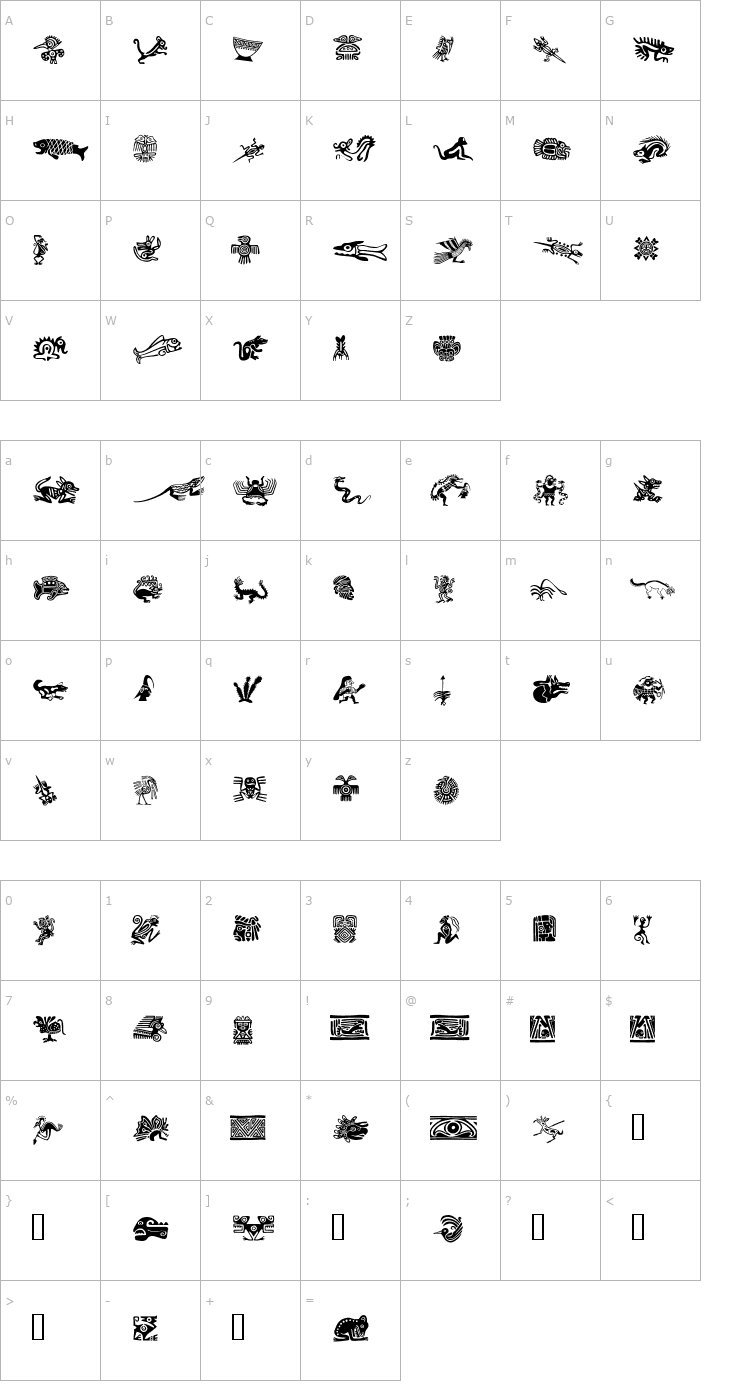 Character Map MesoDeko Font