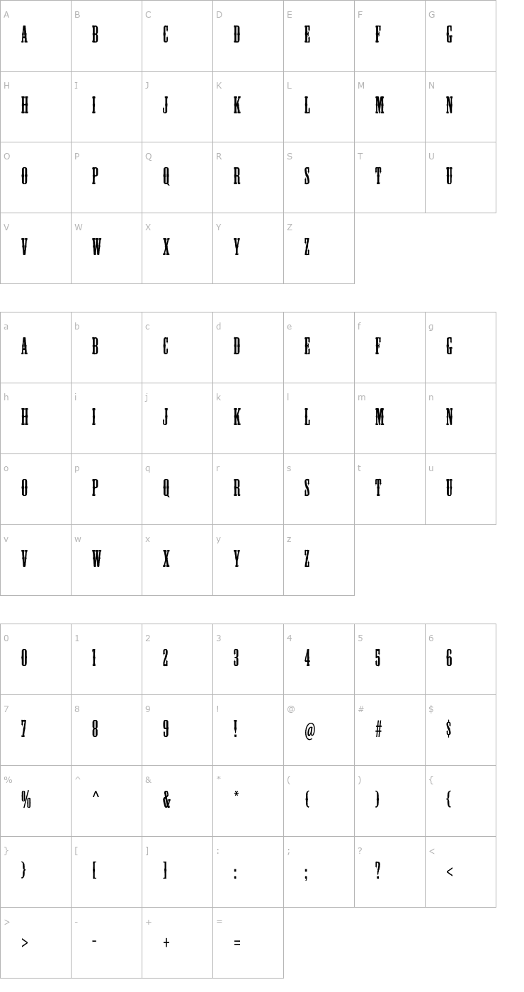 Character Map MesquiteStd Font
