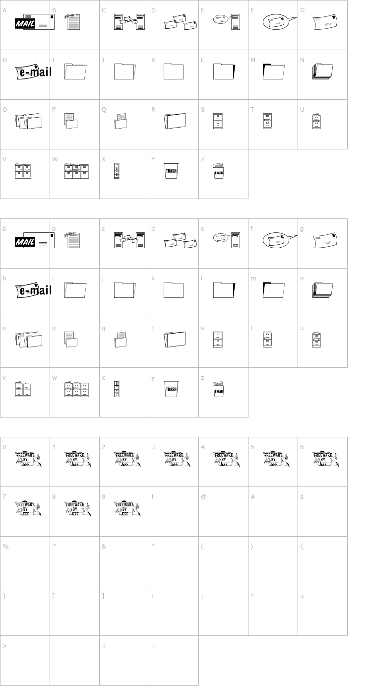 Character Map Messages & Memos JL Font