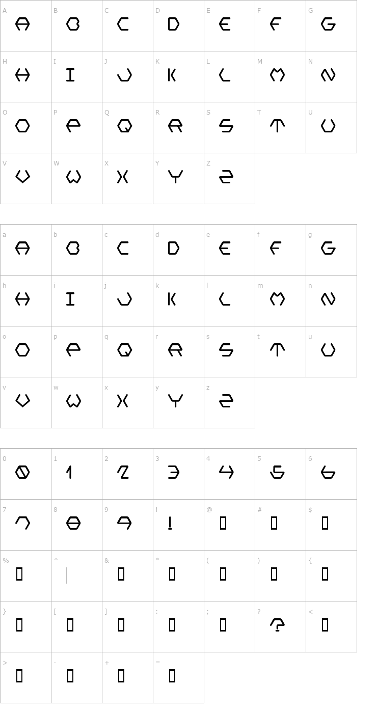Character Map Metal On Metal Font