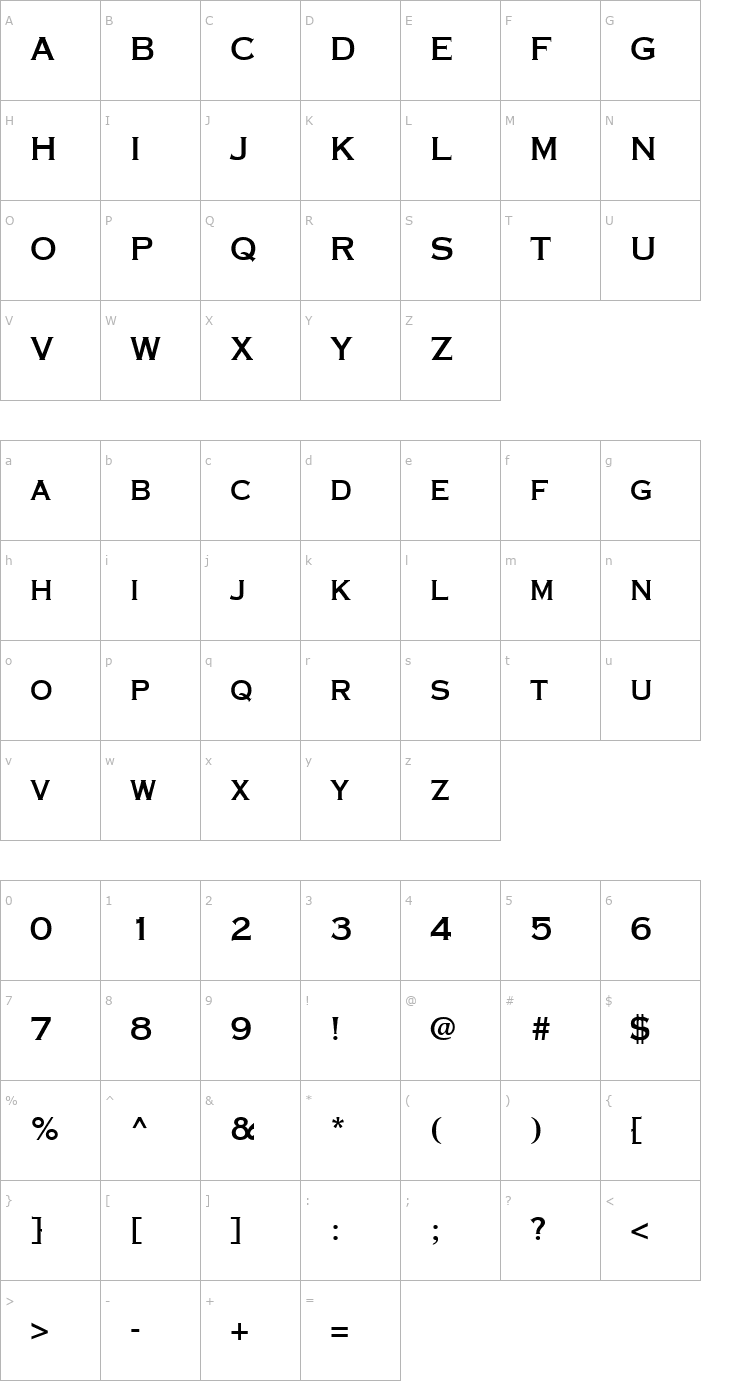 Character Map Metalcut Bold Font