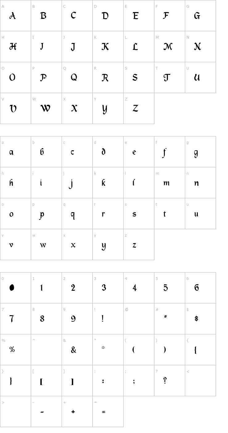 Character Map Metermiser Regular Font