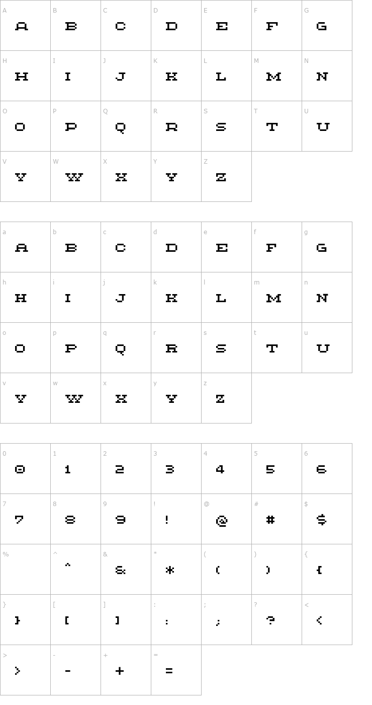 Character Map Methodic Font
