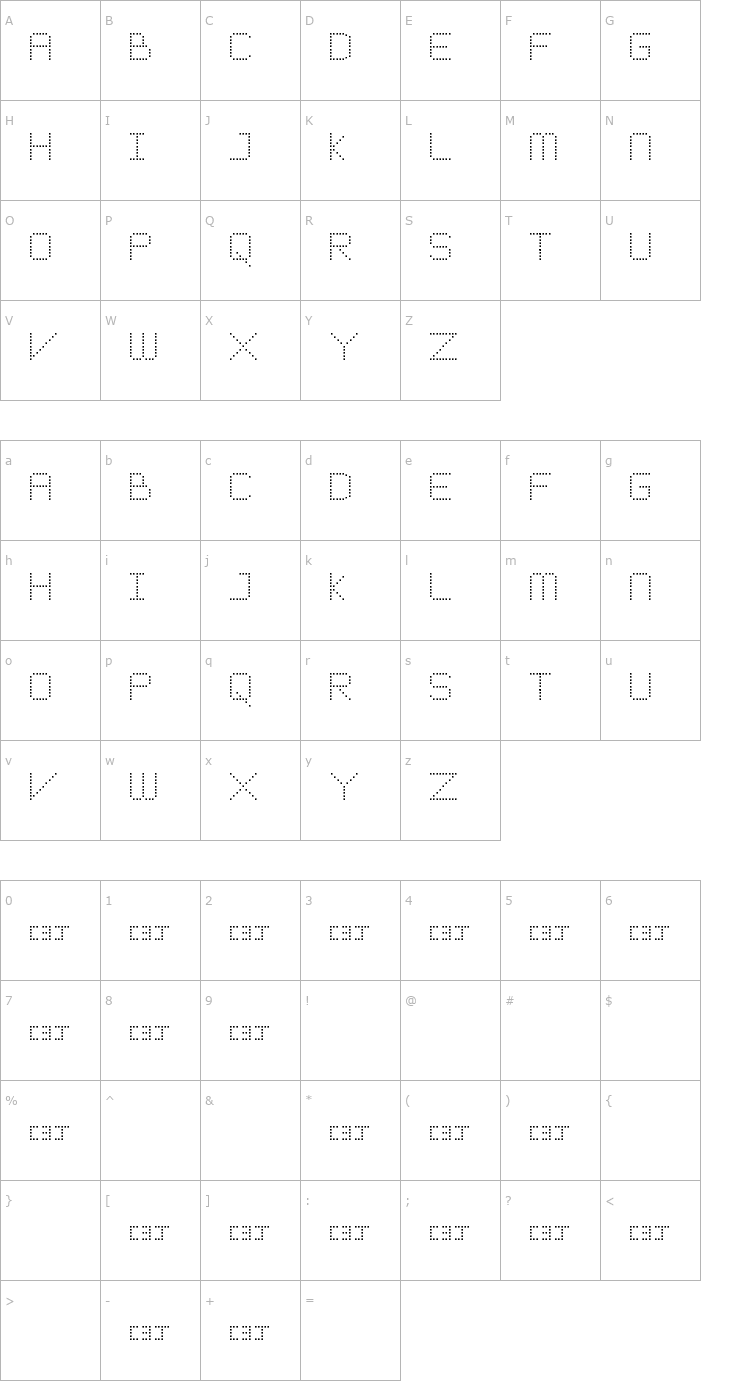 Character Map Meticulous Round Font