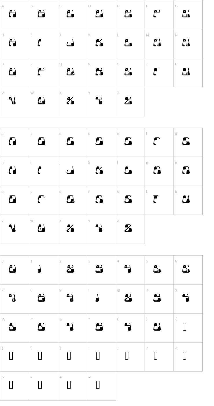 Character Map Metolurgy Font