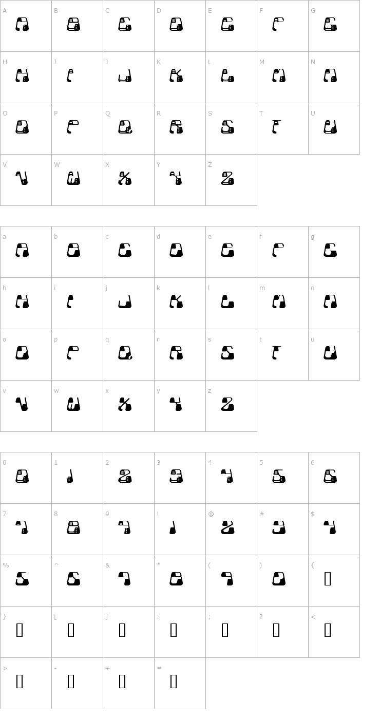 Character Map Metolurgy2 typeindex.com Font