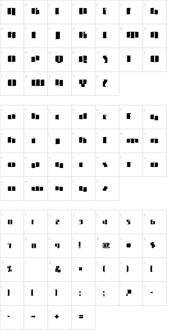 Character Map Metroline Font