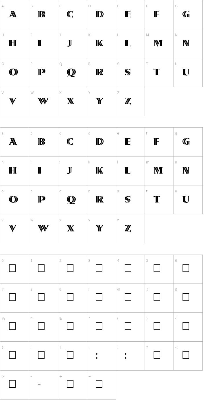 Character Map Metroliner Font