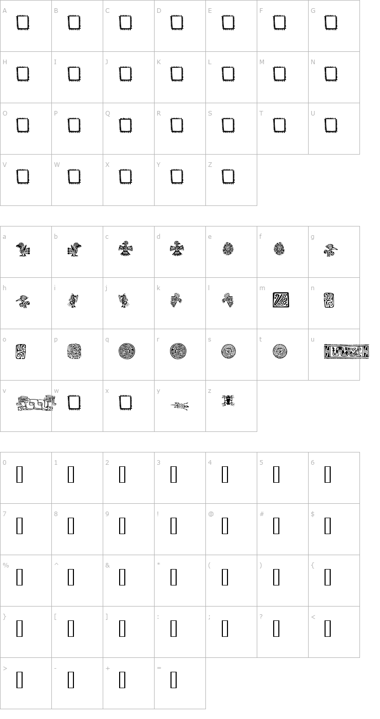 Character Map Mexican Ornaments Font