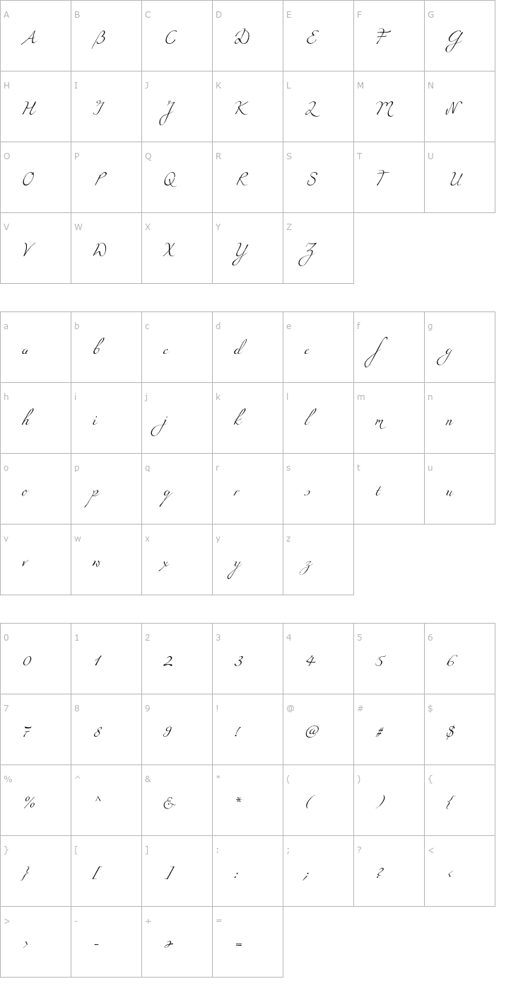 Character Map Miama Font