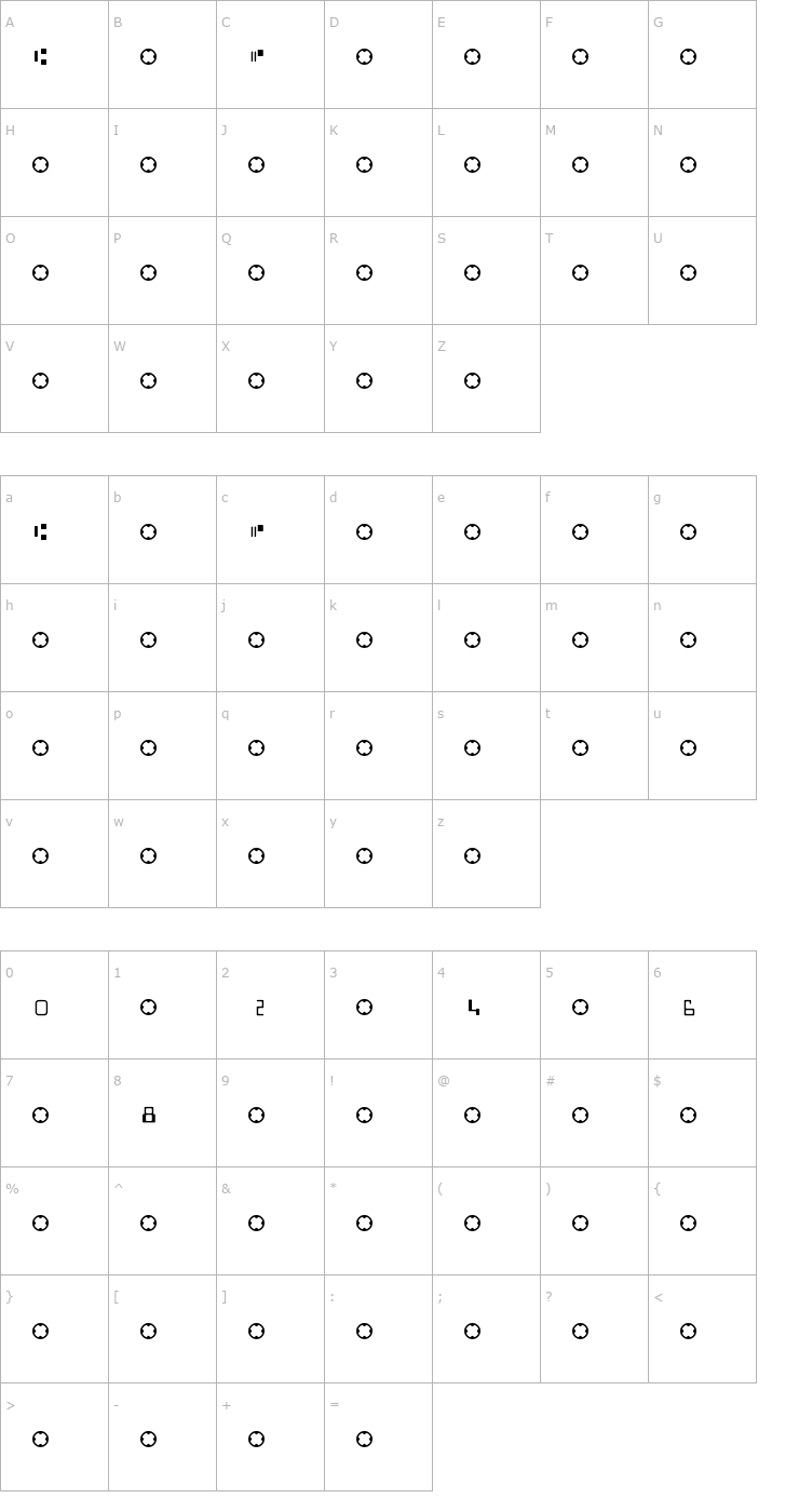 Character Map MICR Encoding Font