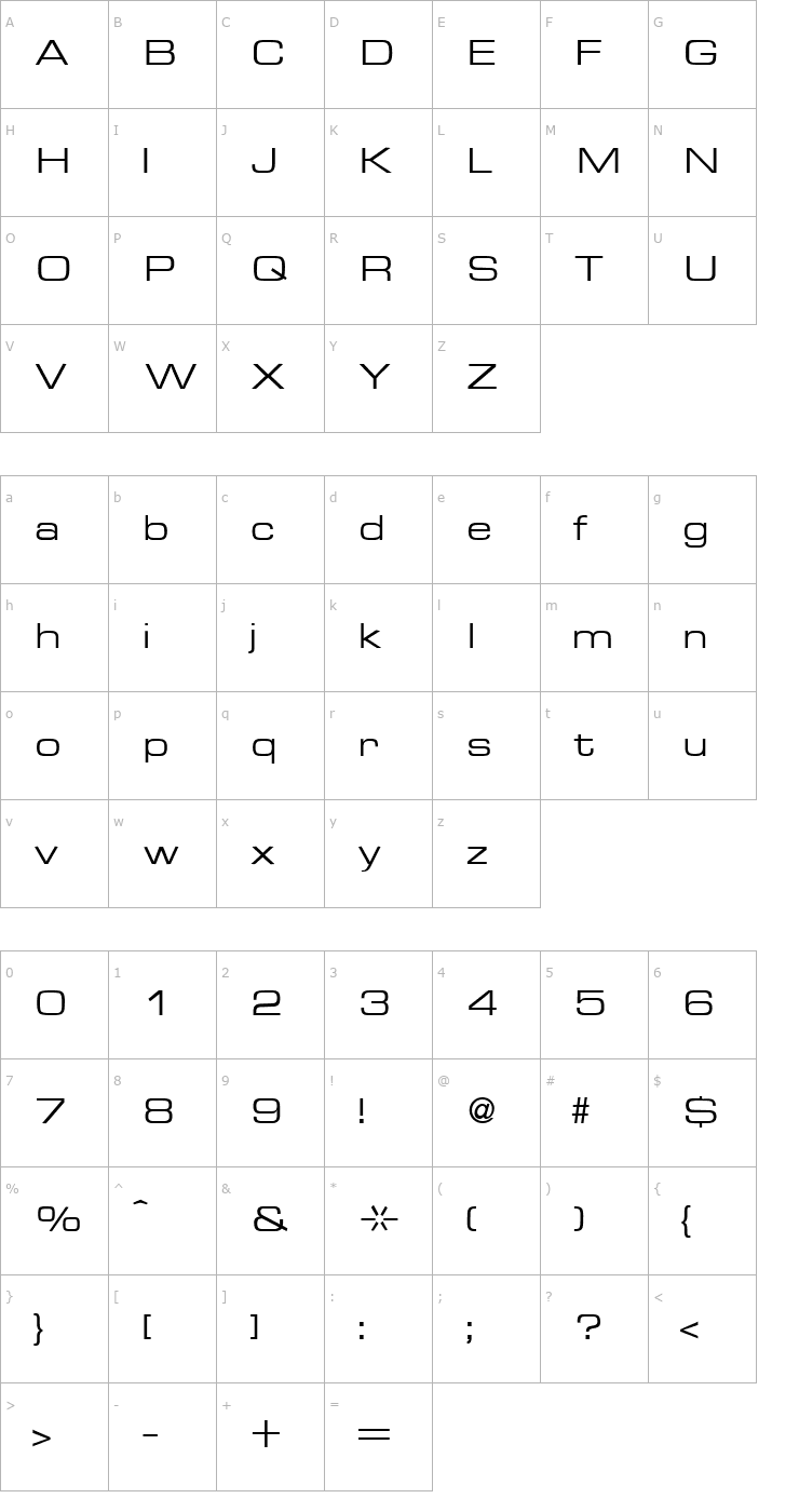 Character Map Microgram-Regular Font