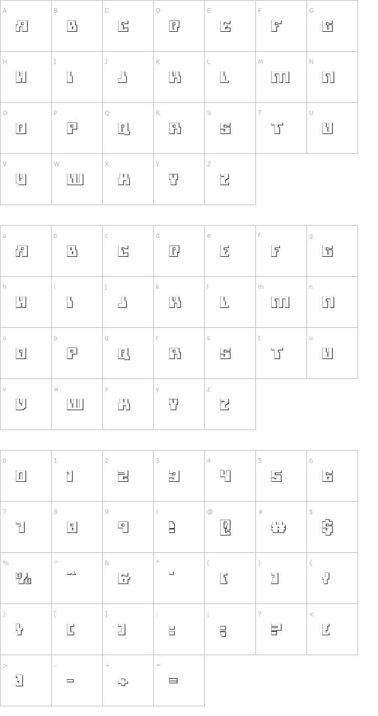 Character Map Micronian 3D Font