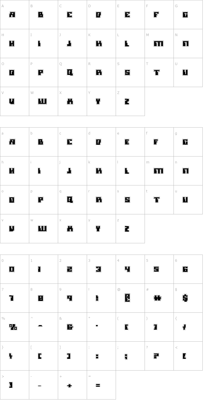 Character Map Micronian Academy Font