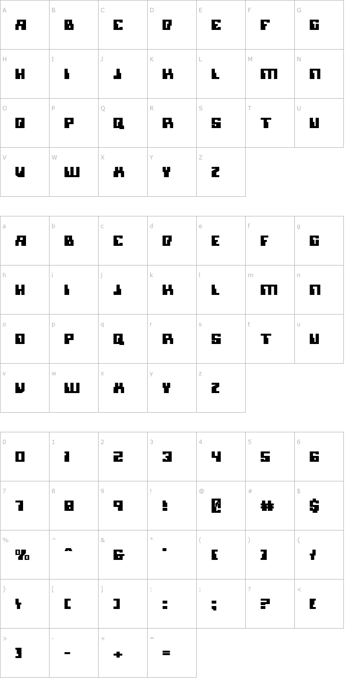 Character Map Micronian Font