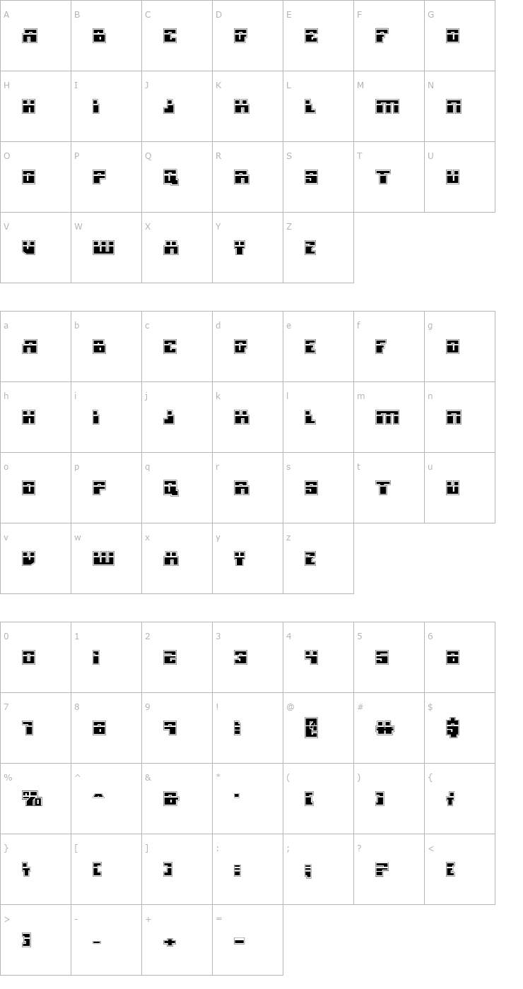 Character Map Micronian Laser Academy Font