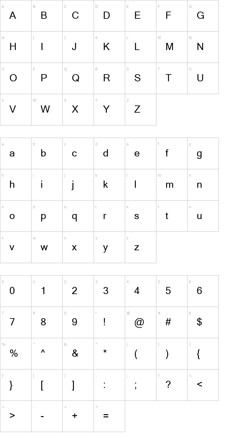 Character Map Microsoft Sans Serif Font