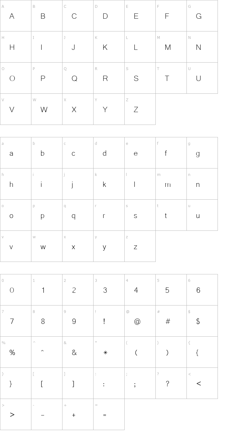 Character Map Microsoft Yi Baiti Font