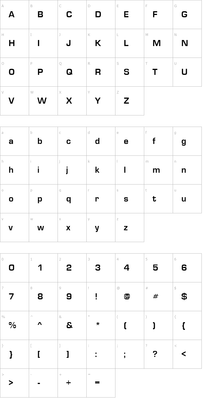 Character Map Microstile Bold Font
