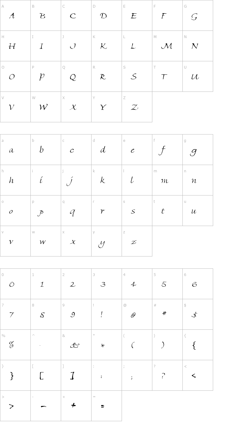 Character Map Mikado Font