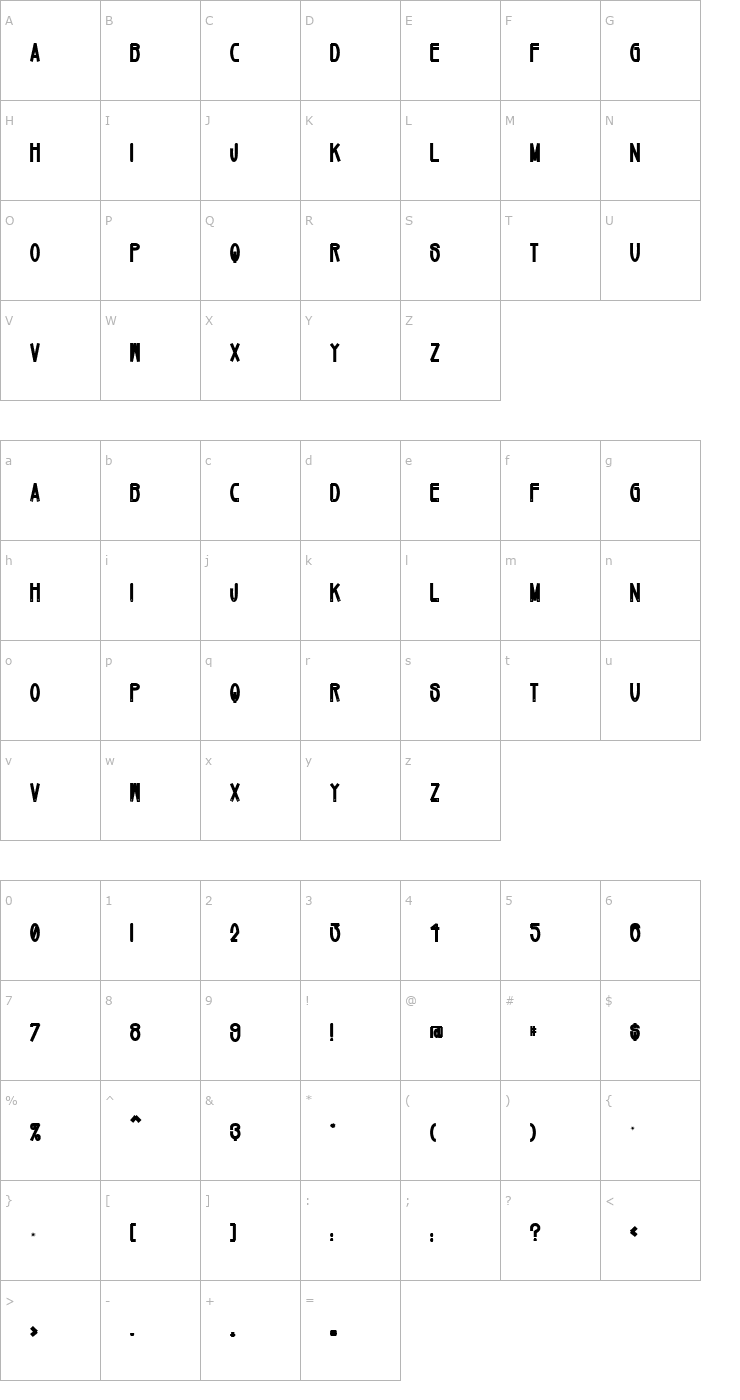Character Map Mikey Jax Font