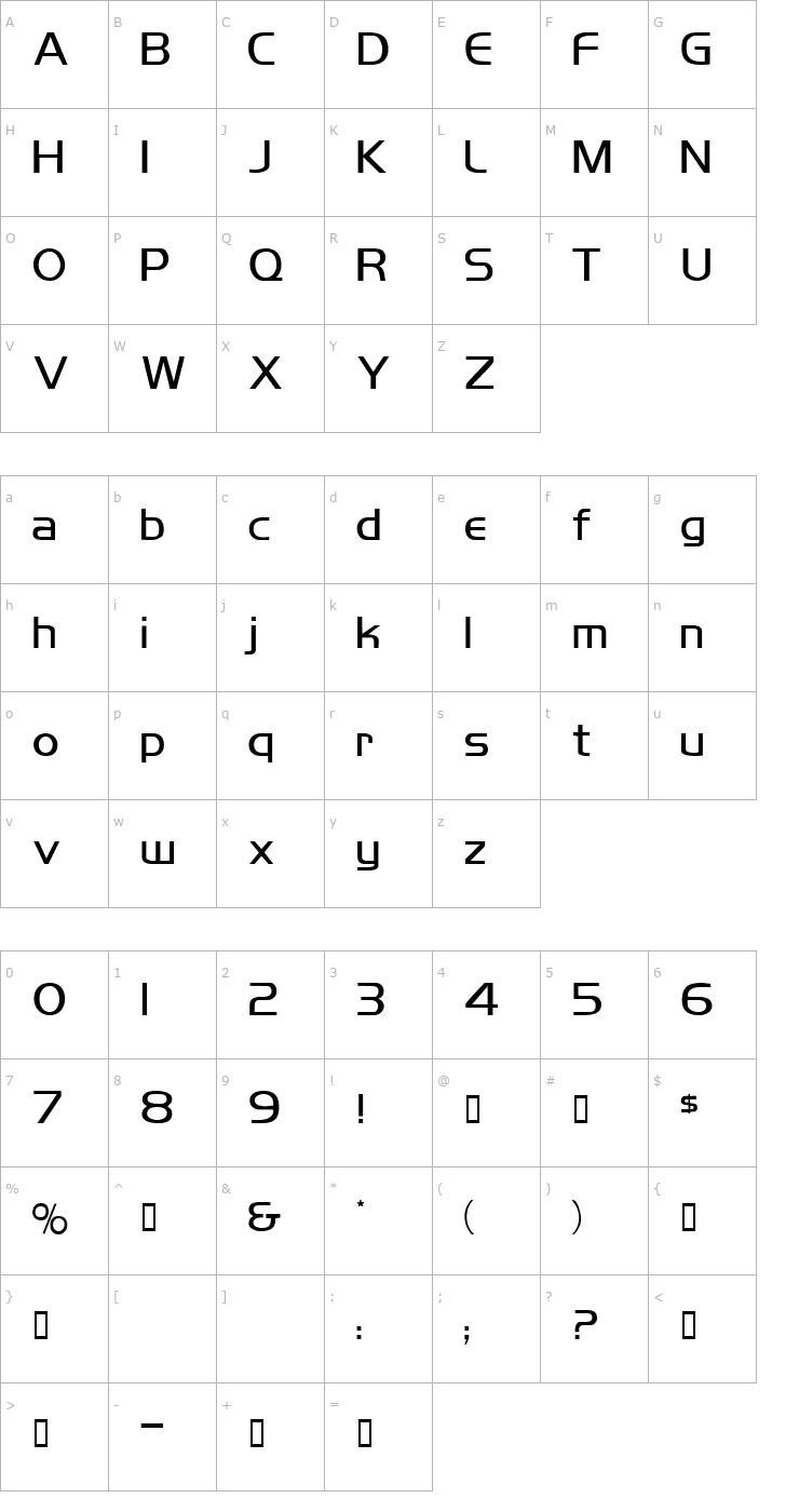 Character Map Mikity Font