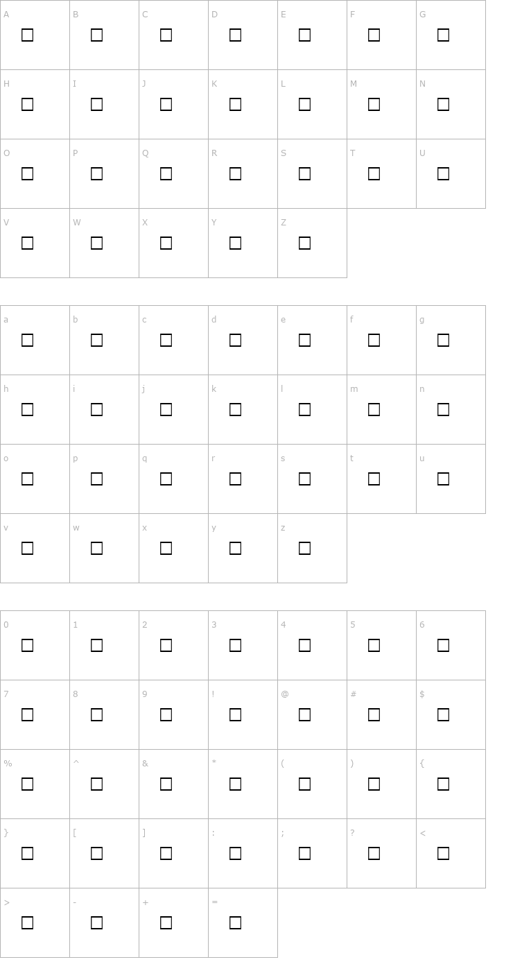 Character Map MILL Regular Font
