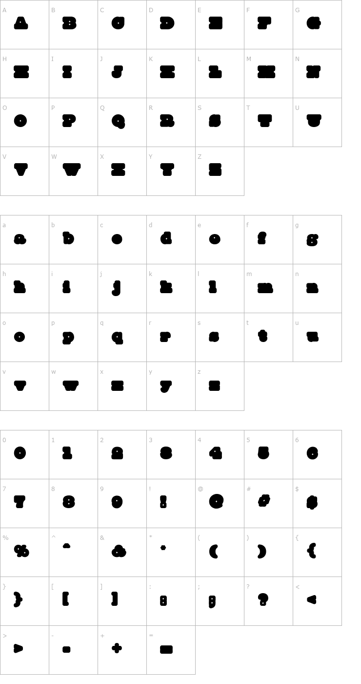 Character Map Mince Font