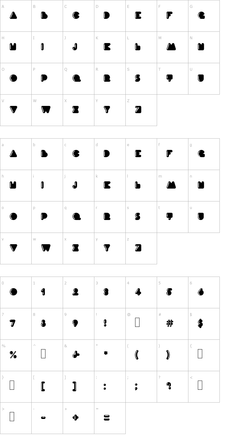 Character Map Mindy Font