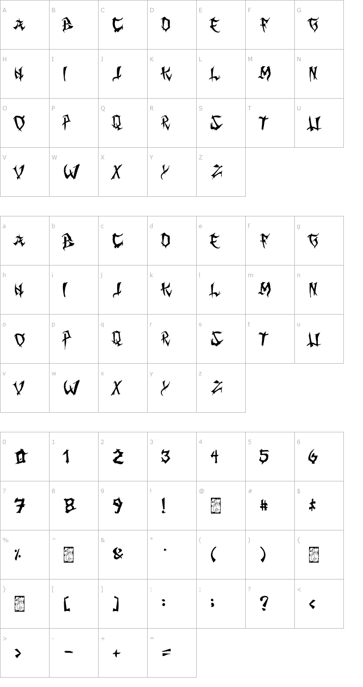 Character Map Ming Gothic Font