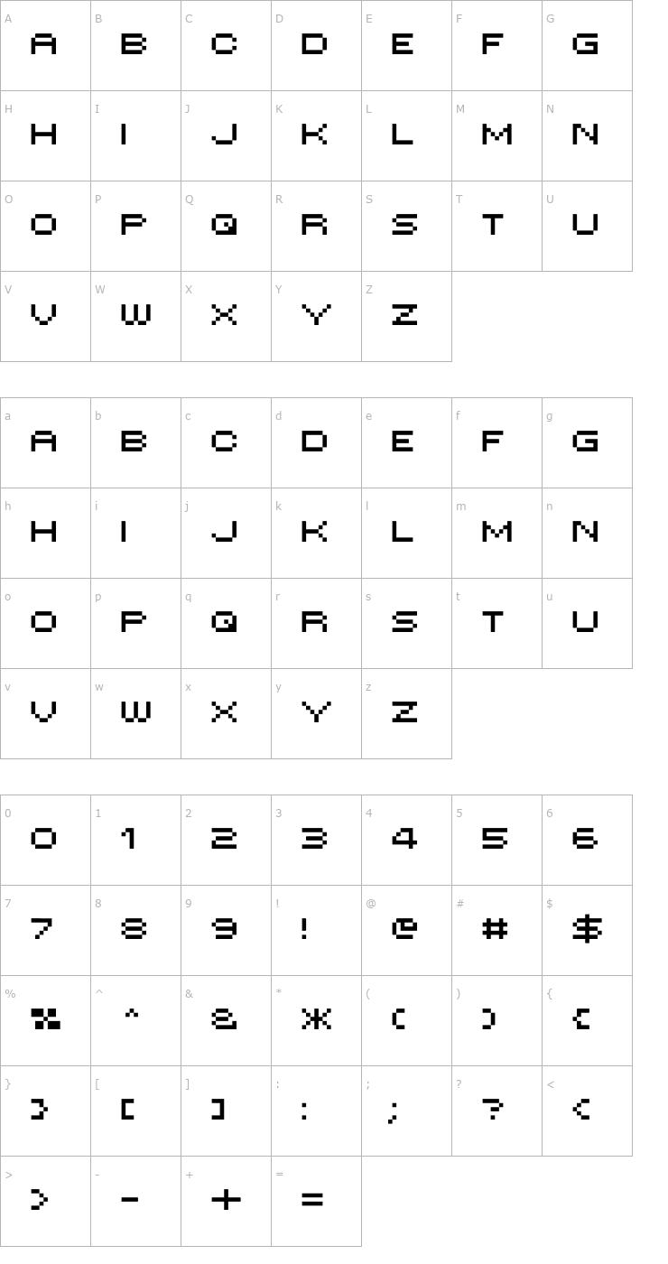 Character Map MINI 7 Extended Font