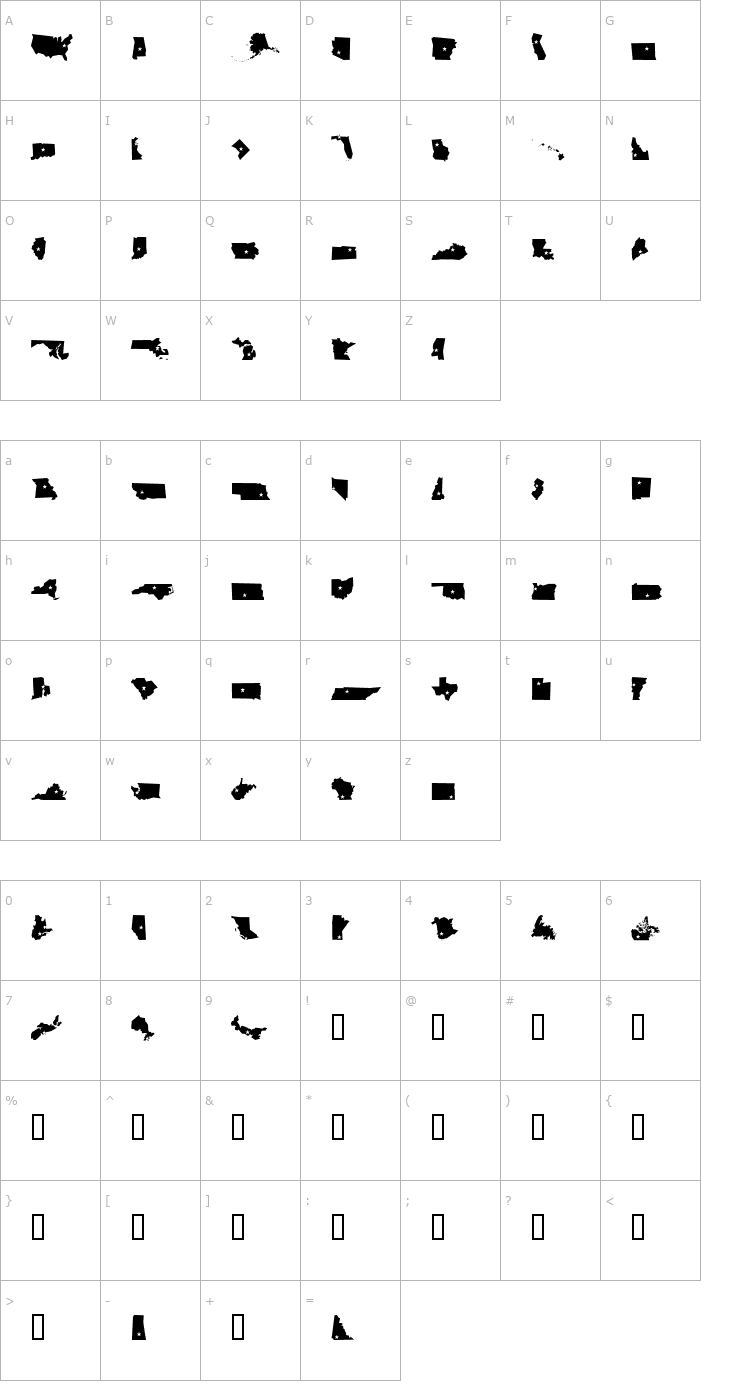Character Map Mini Pics Borderline Capital Font