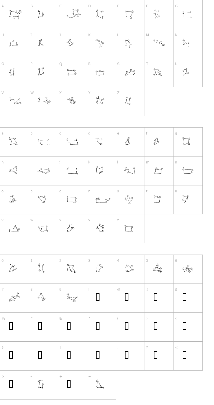 Character Map Mini Pics Borderline Spurt Font