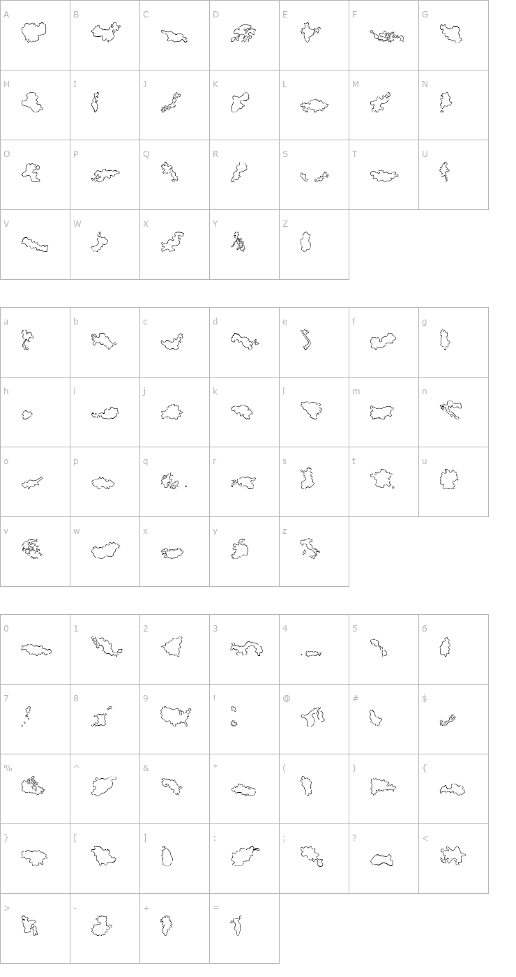 Character Map Mini Pics Global N Loose Font