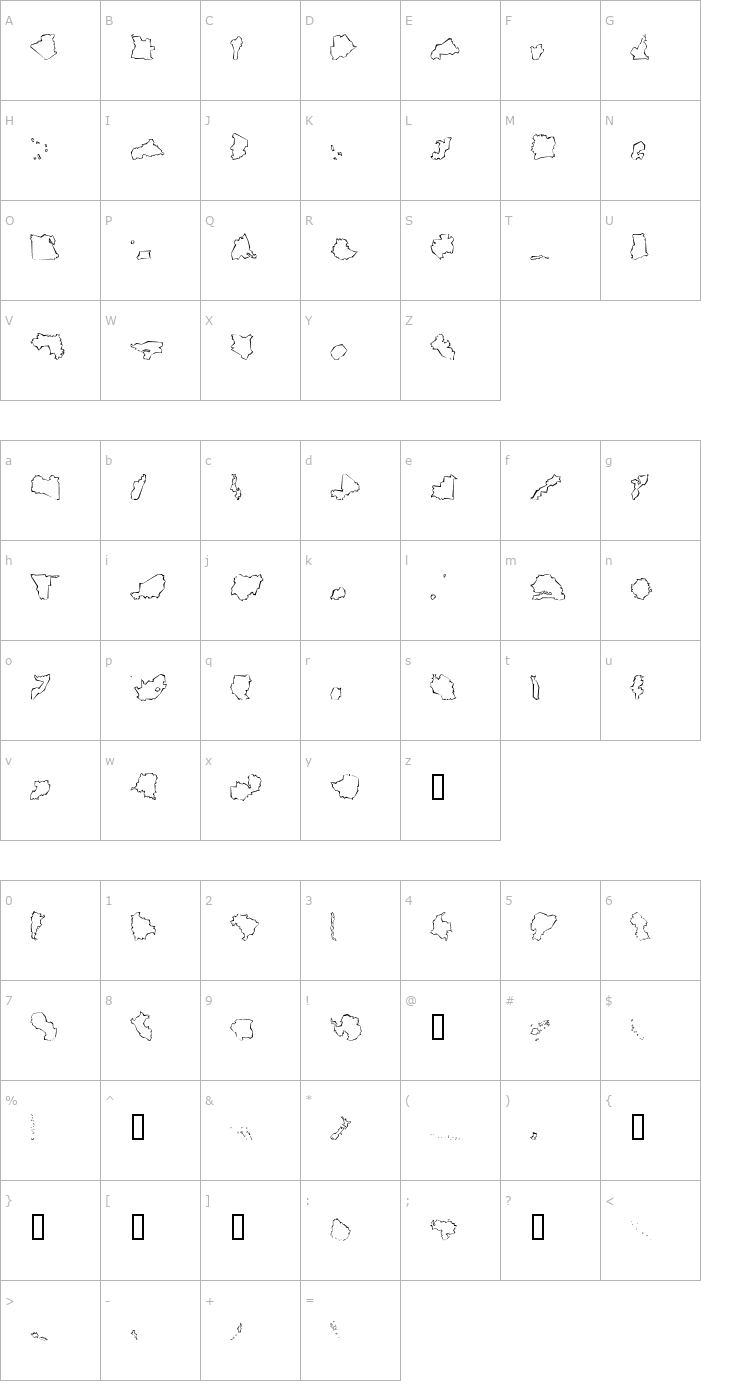 Character Map Mini Pics Global S Cutout Font