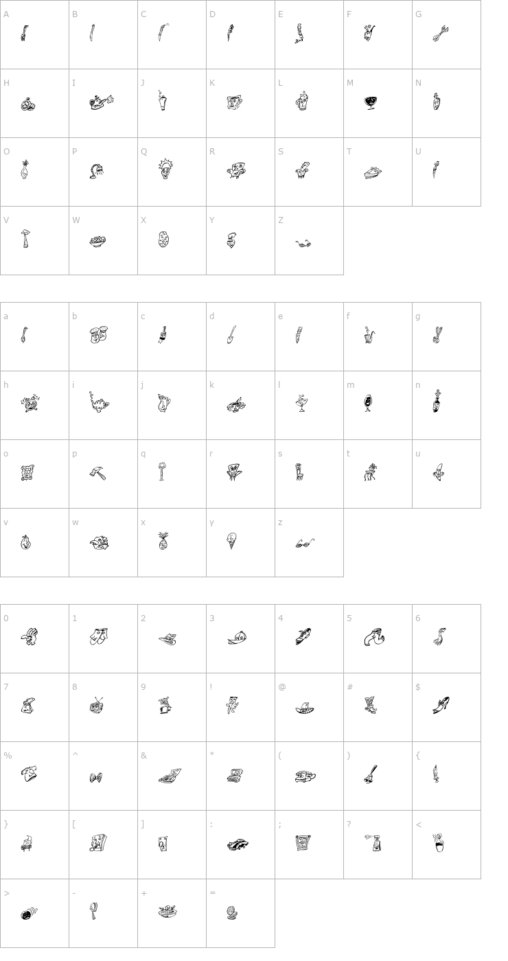 Character Map Mini Pics Home Buddies Font