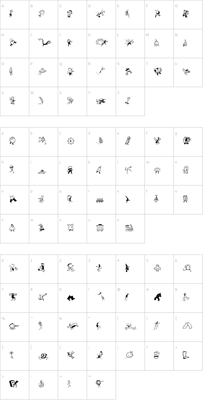 Character Map Mini Pics Mardi Gras Hip Font