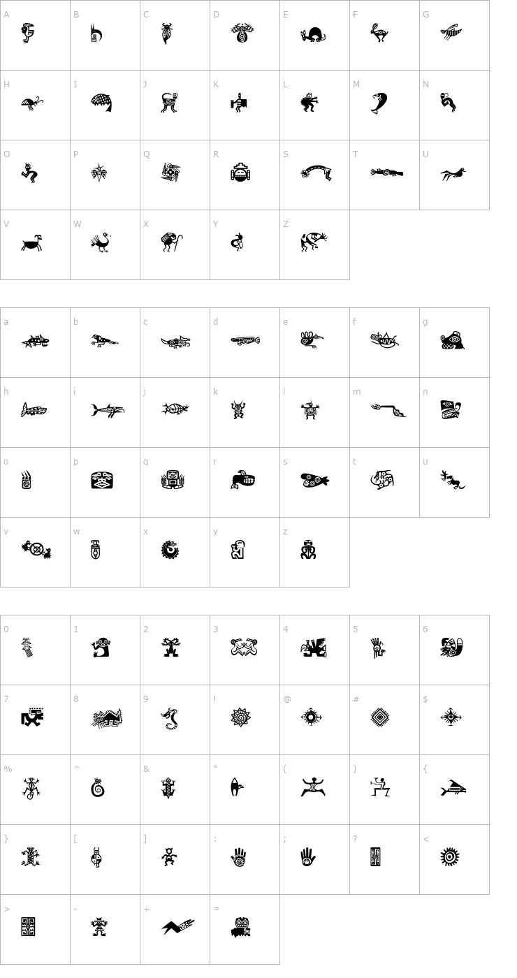Character Map MINI Regular Font