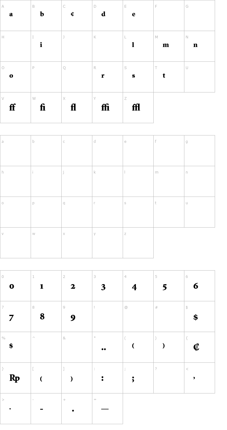 Character Map Minion Expert Black Font