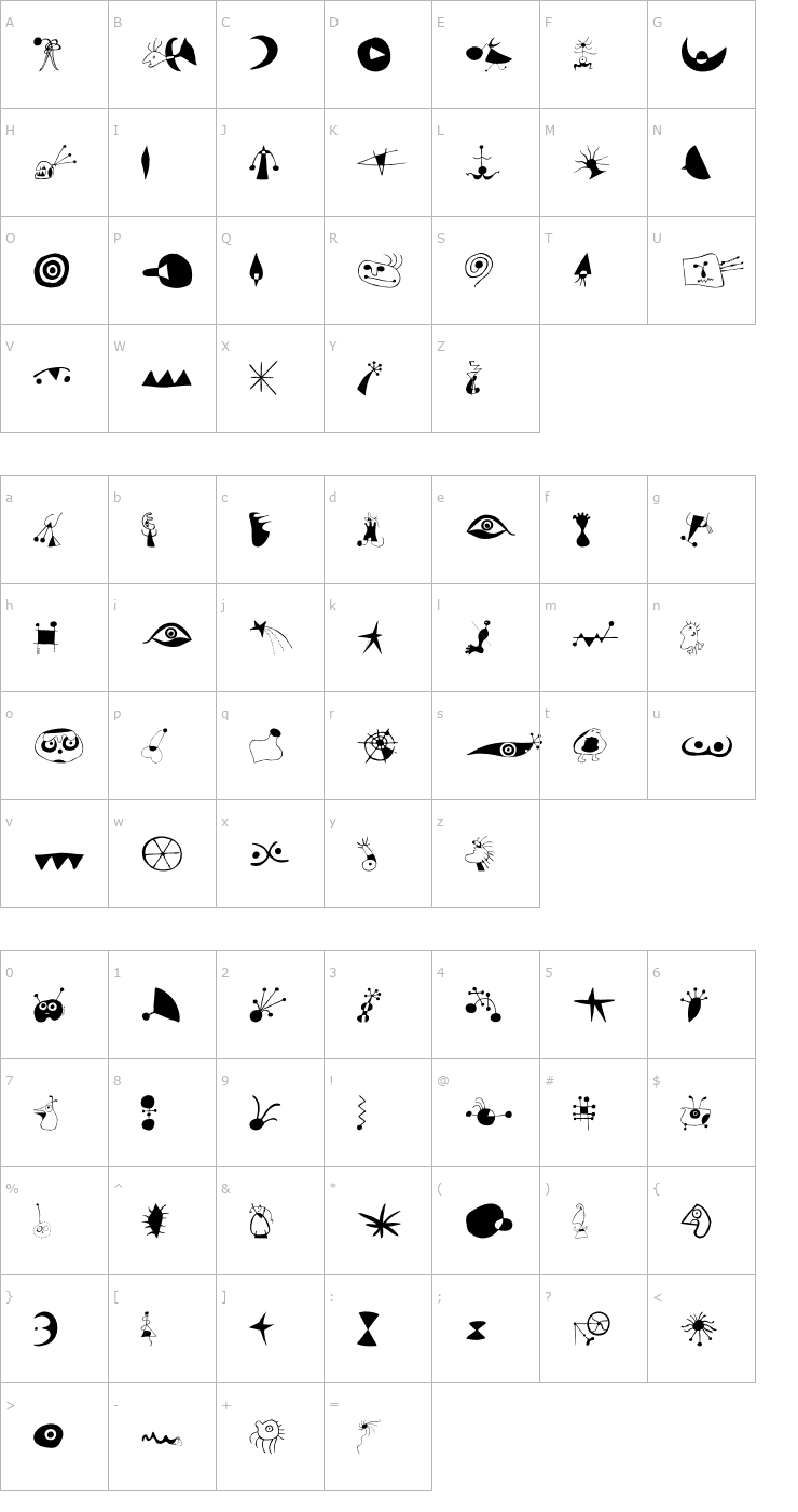 Character Map MiroExtras Font
